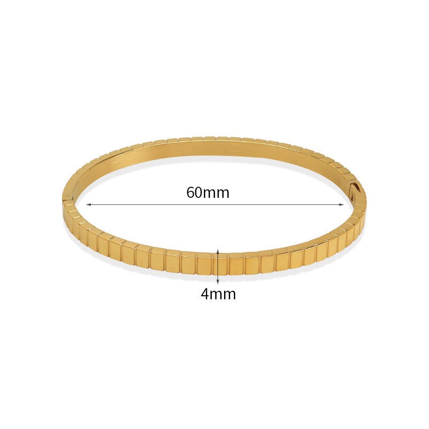 Gear Irregular Wave Buckle Stainless Steel Bracelet - OALEA